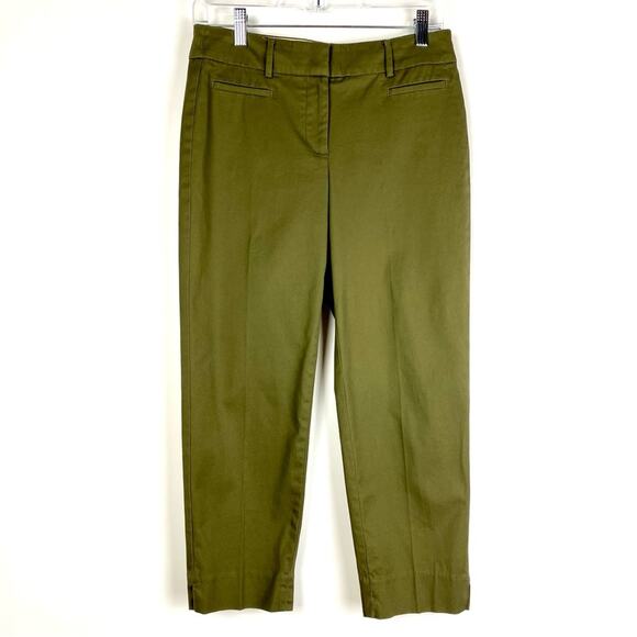 Talbots Perfect Crop Women’s Pants Slim Leg Loden Frost Olive Green Size 2P - Picture 2 of 10